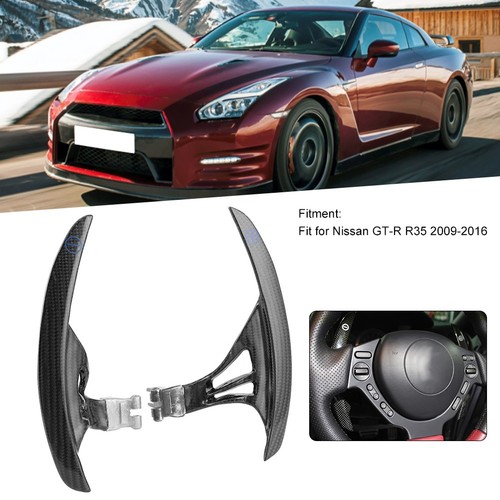 Black Extend Length Upgrade Carbon Fiber Paddle Shifters For GT R R35 - Picture 10 of 12