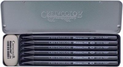Cretacolor Monolith Plus Pocket Set   6-teiliges Graphitstift-Set im Metalletui