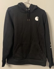 Womens Carhartt Hoodie Size Large 12-14 Relaxed Fit Black