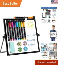 10x10 Portable Magnetic Dry Erase Whiteboard - Dual Side Easel for Home  Office