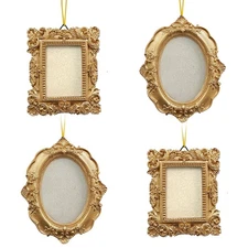 4 Pcs Mini Vintage Picture Frames Wall Hanging Gold Tiny Picture Frames Antiq...