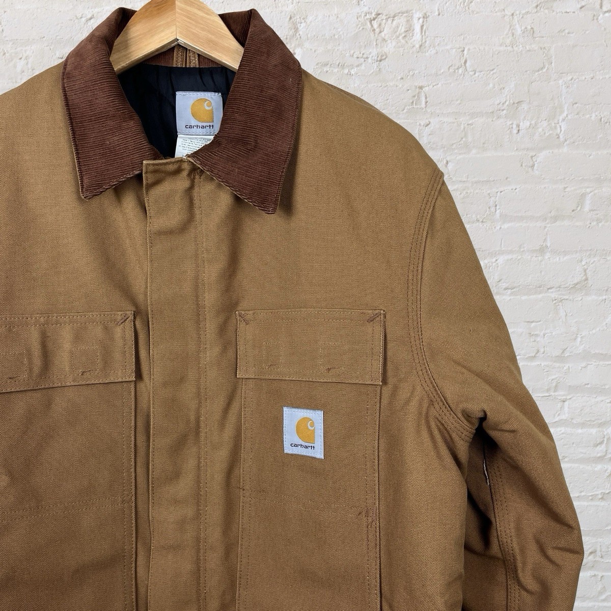 Carhartt Jacket Barn Chore Quilted Insulated Duck Canvas Brown 