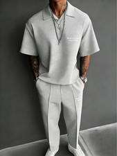 Men's Outfit 2 Piece Set Shirt Pants Suit PLUS SIZE BIG 2XL