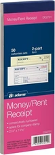Money and Rent Receipt Book 2-Part Carbonless 2.75 x 7.19 Inch 50 Sets White ...