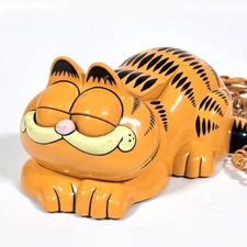 VINTAGE TYCO GARFIELD LANDLINE TELEPHONE EYES OPEN CLOSE PUSH BUTTON 1980's RARE