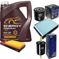 Inspektionspaket 5L Mannol Energy 5W-30 FüR VW Lupo 1.4 16V 1.6 GTI Polo Seat