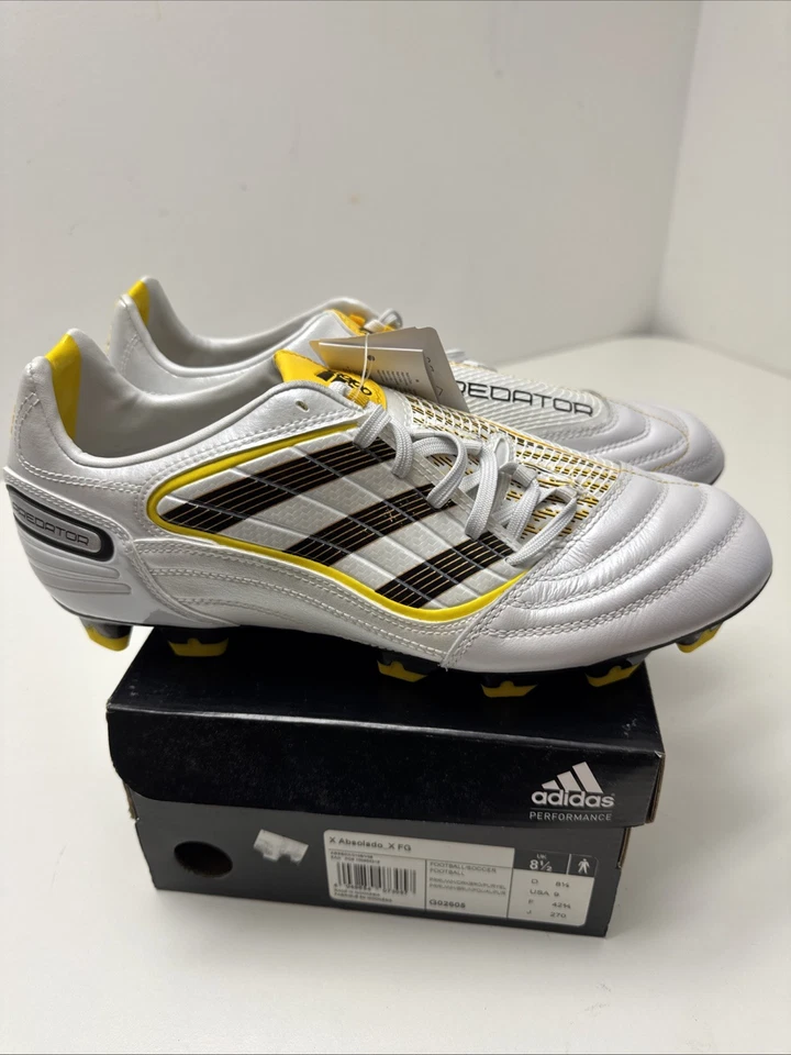 NEW 2009 adidas Predator X Absolado TRX FG White Yellow G02605 US 9 EUR 42,2/3 - Bild 2 von 4