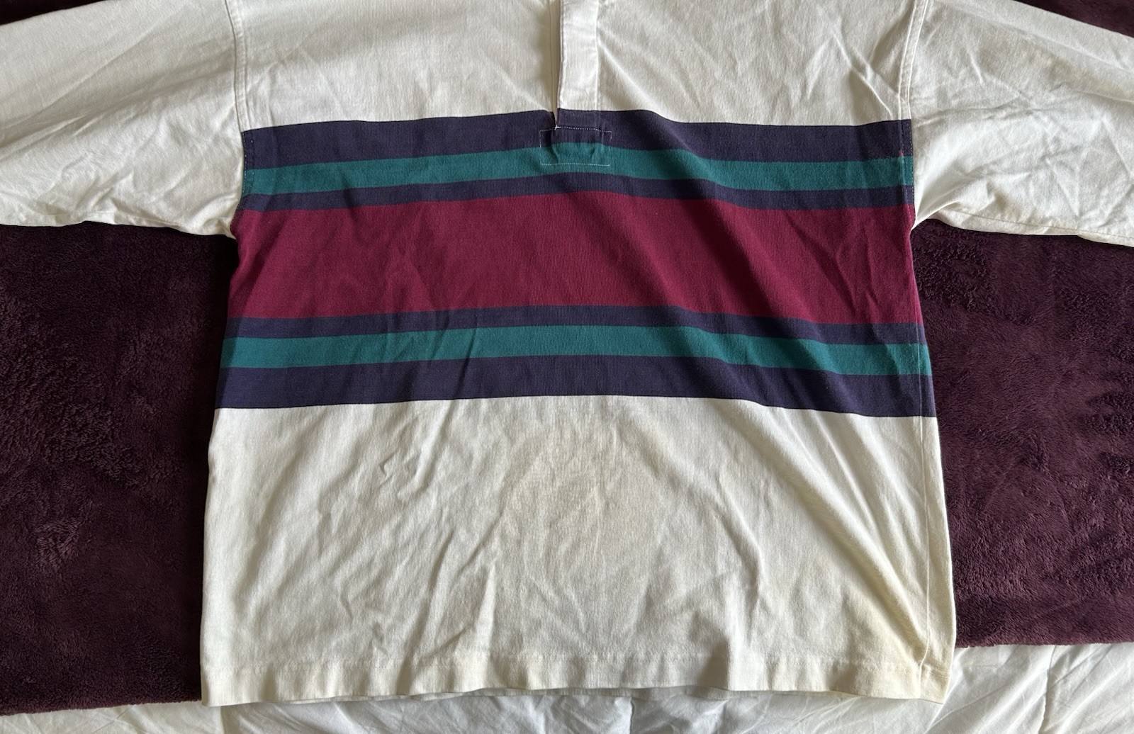 Vintage 90’s Gant Rugger Rugby Polo Shirt USA Made Colorblock Read/Look-Nice-L image 2