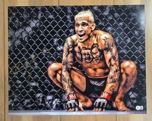CHARLES OLIVEIRA UFC SIGNED AUTOGRAPHED 16X20 PHOTO COA BAS BECKETT #BS63776