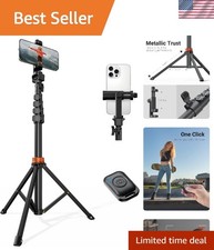 66-Inch Telescoping Tripod with Bluetooth Remote for iPhone/Android