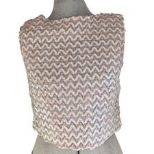 Vintage 50s Cocktail Evening Chevron Sequin Top Zip Back 34''