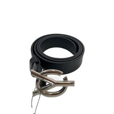 OY Leather Belt, Black, Plain, Men's