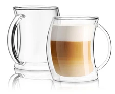 JoyJolt Caleo Collection Double Wall Insulated Glass Coffee Cups (Set Of 2) -...