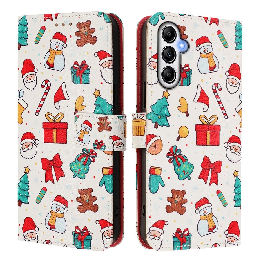 For Samsung A06 A16 A17 A36 A54 A34 A15 A53 Case Christmas Pattern Wallet Cover - Image 3 of 4