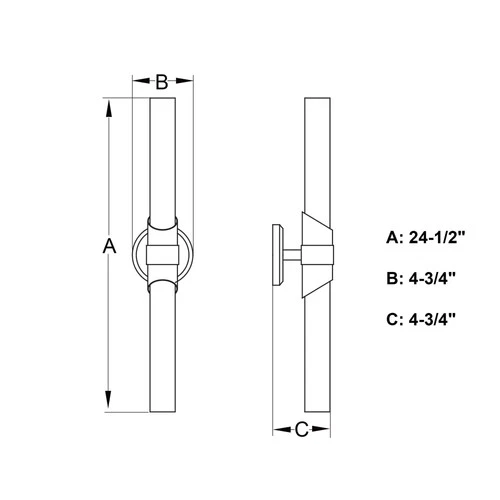 Vaxcel Lighting W0463 Webster 2 Light 25" Tall Bath Bar - Brass - Picture 4 of 8