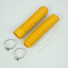 Paire soufflet protection de fourche Ø32mm 250mm Jaune 3AS Racing pour moto Neuf