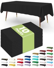Pureegg Plastic Table Cloth Disposable 10 Pack, 54 x 108 Inch Table Cloths