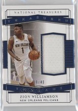 2020-21 Panini National Treasures Treasured Threads 39/49 Zion Williamson e0h