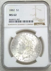 1882 P Morgan Silver Dollar NGC MS62 Frosty Just Graded New Holder #N270F
