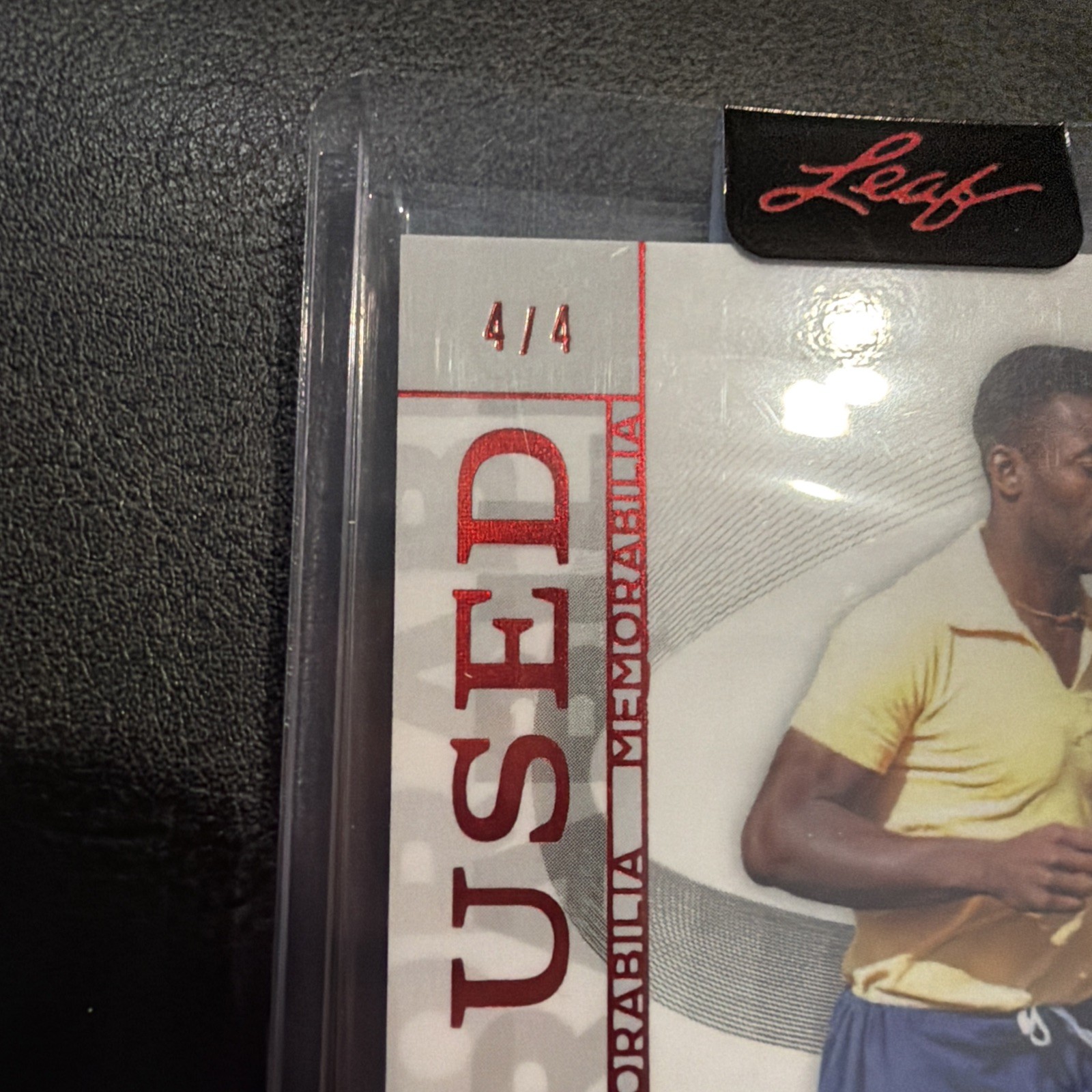2025 Leaf In The Game Used Red PELE #4/4 Match Worn Soccer Jersey GM-38 view 2