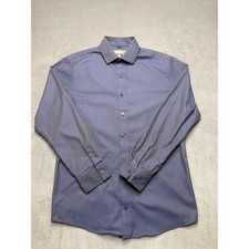 Kenneth Cole Reaction Wrinkle Free Long Sleeve Button Down Blue Mens M Slim Fit
