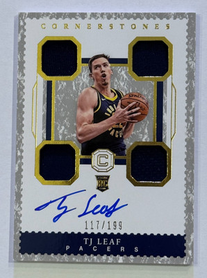 2017-18 Cornerstones Rookie Patch Auto #174 T.J. Leaf Indiana Pacers /199