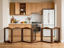 Tall Dog Gate Indoor with Door, Freestanding, Foldable, 144" X 30"  Pet Gate fo