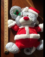Vintage Fisher Price Puffalump Christmas Mouse Red Suit 12  8029 dated 1988