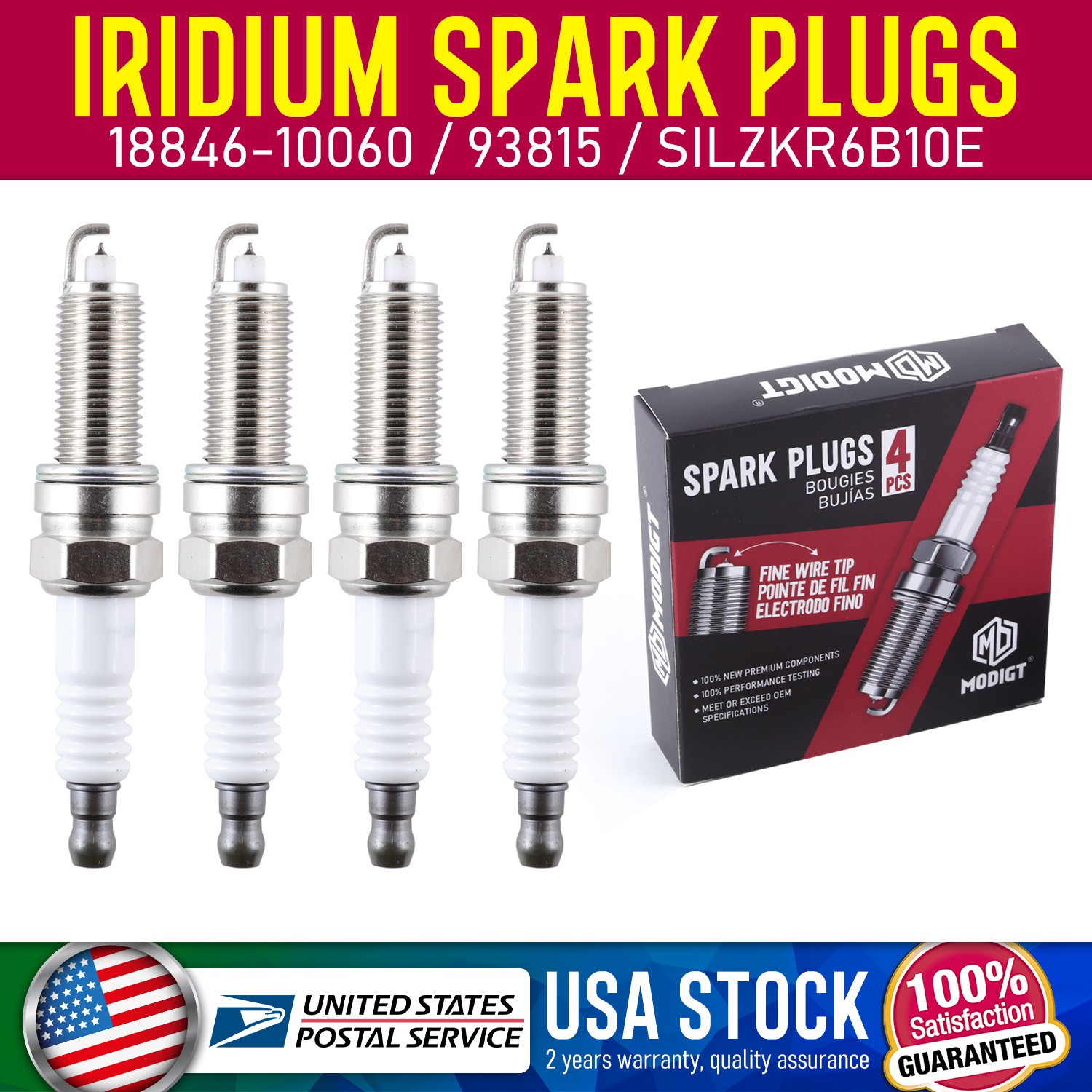 Fuel Saving 4x 18846-10060 OEM Replace Spark Plug For Kia Rio Soul Hyundai 93815