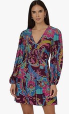 Adrianna Papell Vibrant Floral Boho Flounce Dress – Size 8