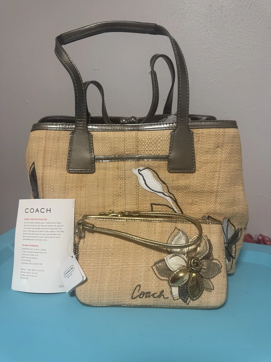 Coach Hampton Floral Straw Exterior Bags & Handbags for Women for