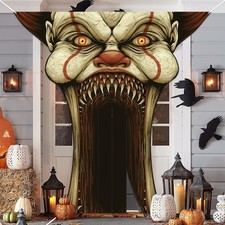 Clown Vampire Banner Backdrop Scary Horror Creepy Theme Multi