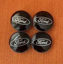 4Pcs Wheel Center Caps 2-1/8" BLACK Hubcaps Rim Emblem for Ford 54mm