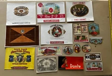 Lot of 18 Vintage Cigar Box Labels Craft DIY Scrapbook Junk Journal