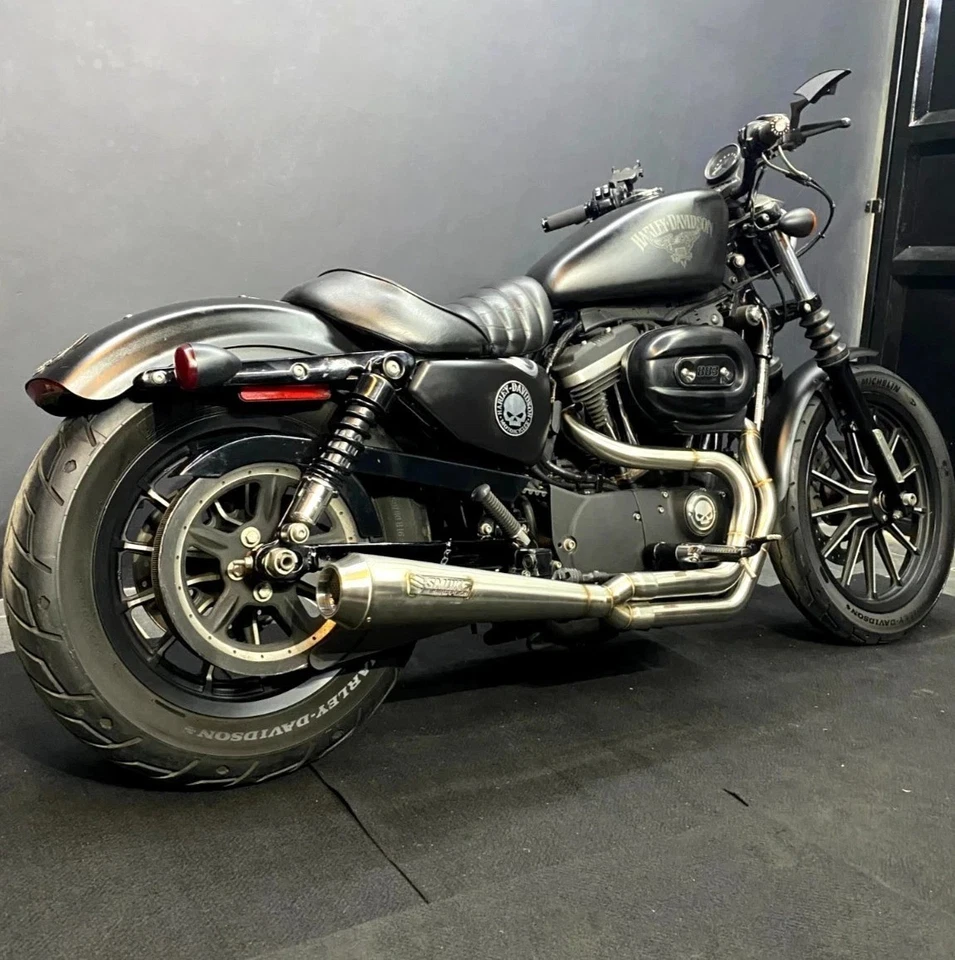 Sistema completo de escape 2 en 1 apto para Harley Davidson Sportster 1200 Ci 1999-2020 Foto 3 de 4