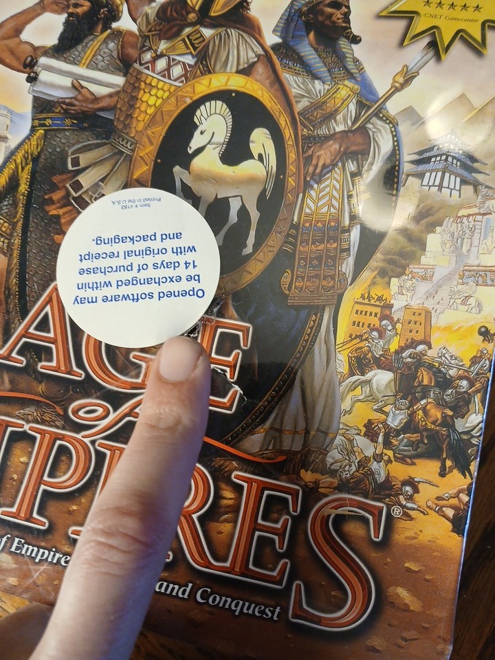 1998 Box Computer Age of Empires 1998 PC Big Box NEW SEALED Factory Original Windows 95/ ...