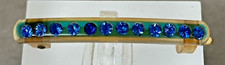 Antique Vintage Celluloid Barrette Small With Gorgeous Blue Rhinestones