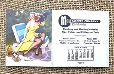 Brown & Bigelow 1951 Pin Up Ink Blotter # 30827 Mobile Alabama & Pensacola Flori