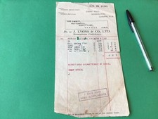 J. Lyons & Co Ltd Manufacturing Confectioners London 1925  invoice  Ref 56737