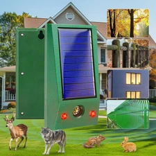 Solar Power Ultrasonic Animal Repeller Pest Repellent Cat Deer Raccoon Garden
