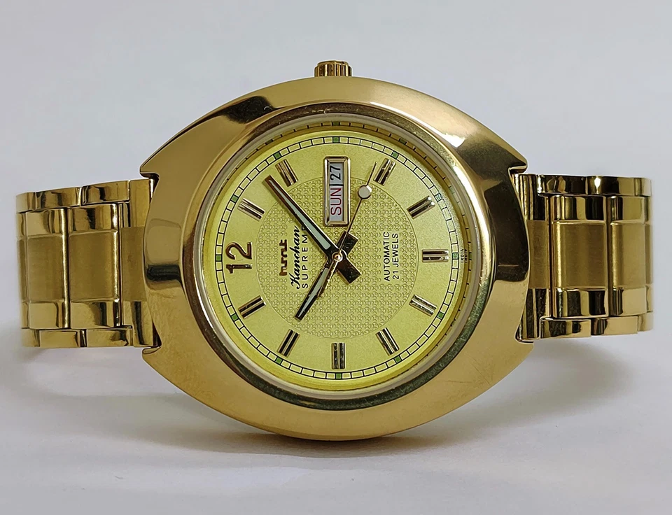 Vintage HMT KANCHAN SUPREME Automatic 21-Jewels Day & Date Men's 8200 Wristwatch - Image 4 of 4