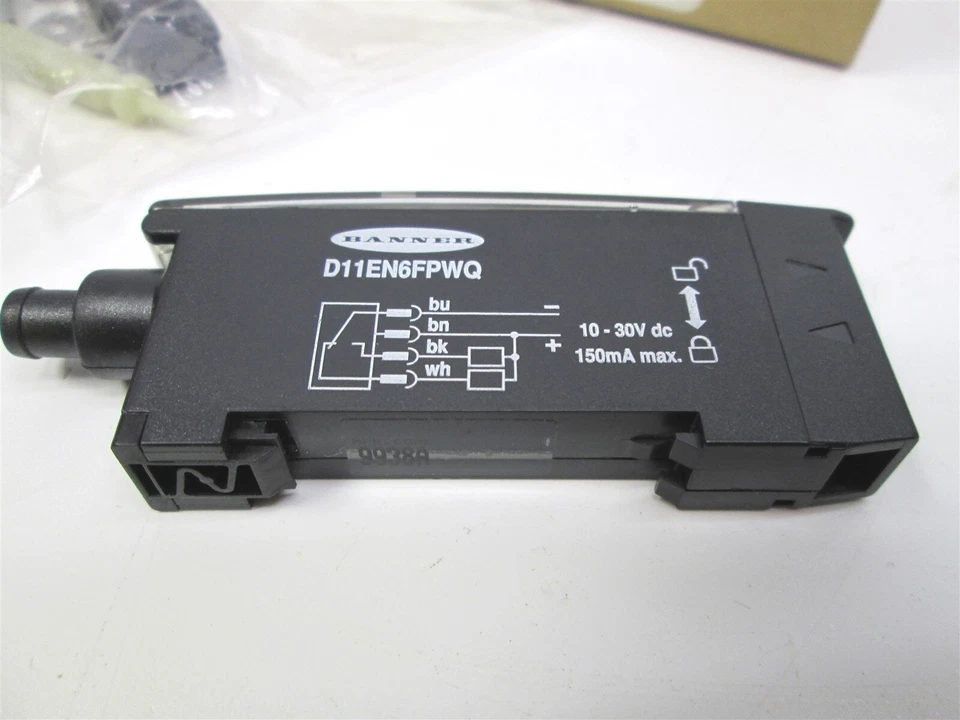 New Banner D11EN6FPWQ 59800 Fiber Optic Sensor White LED 450-650nm 10-30VDC NPN - Image 2 of 4