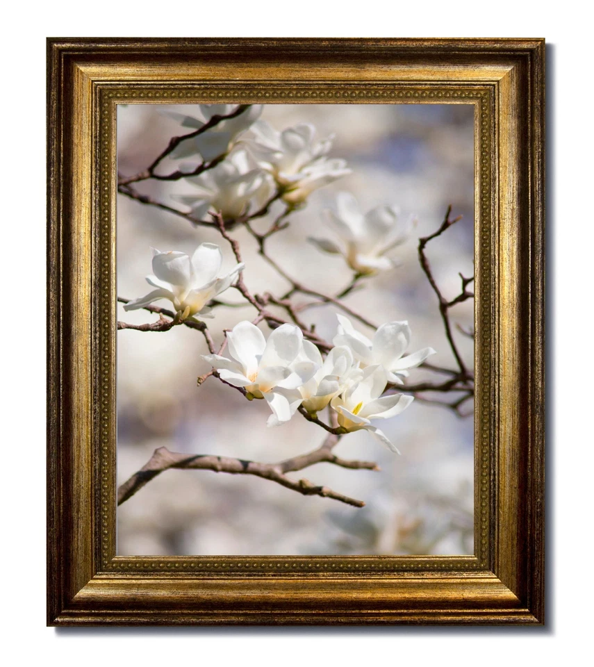 16x20 Champagne Classic Bead Picture Frame with Double Warm White Mat for 12x16 - Image 2 of 4