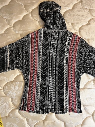 Forever 21 Open Sweater Womens Size M Print Red White Blue Woven Short Sleeve - Picture 9 of 12