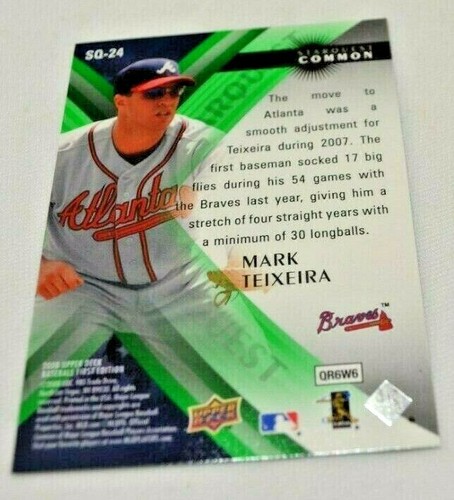 2008 UPPER DECK FIRST EDITION - MARK TEIXEIRA BRAVES STARQUEST COMMON SQ-24 - Picture 5 of 5