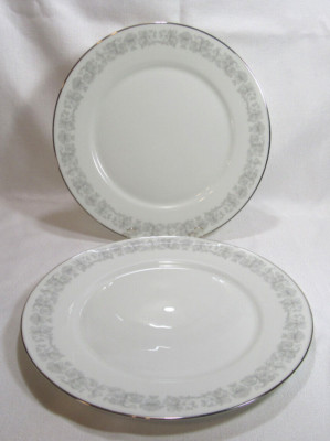 Oxford China Division of Lenox EVENTIDE Bone China Two (2) Dinner Plates GC