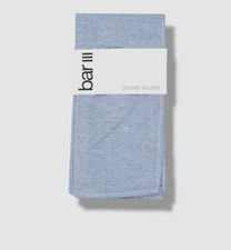  35 Bar Iii Mens Blue Handkerchief Cotton Pocket Square Hanky Size 12.5 X 12.5