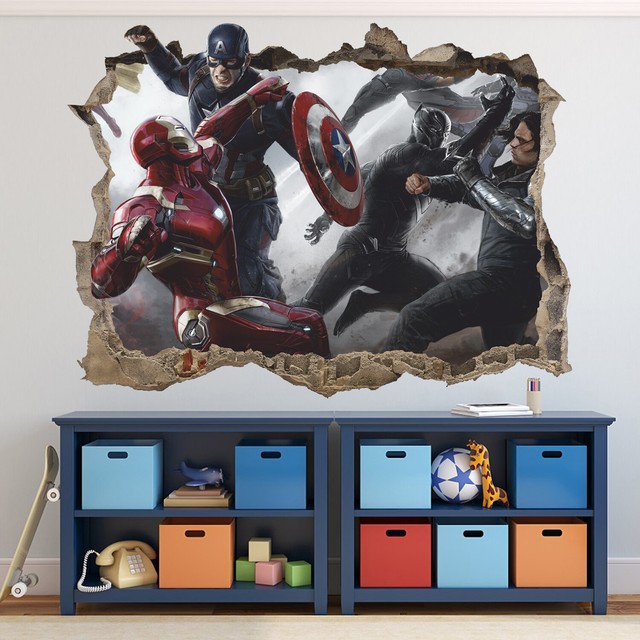 Avengers 3D Wall Decal, Marvel Wall Sticker, Removable eBay