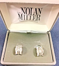 VTG NOLAN MILLER GLAMOUR COLLECTION EXCLUSIVE HOOPS BAGUETTE CLIP-ON EARRINGS