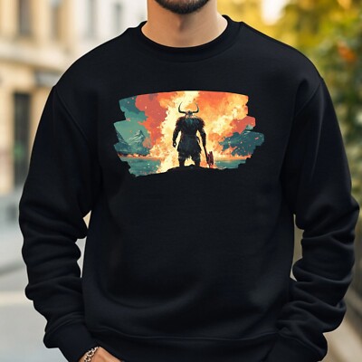 Vikings On Fire Sweatshirt Cosy And Perfect For Any Occasion Sbis4XL